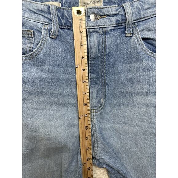 Women's High-Rise Wide Leg Jeans Universal Thread Light Wash 14R Raw Hem Grunge - Picture 7 of 16